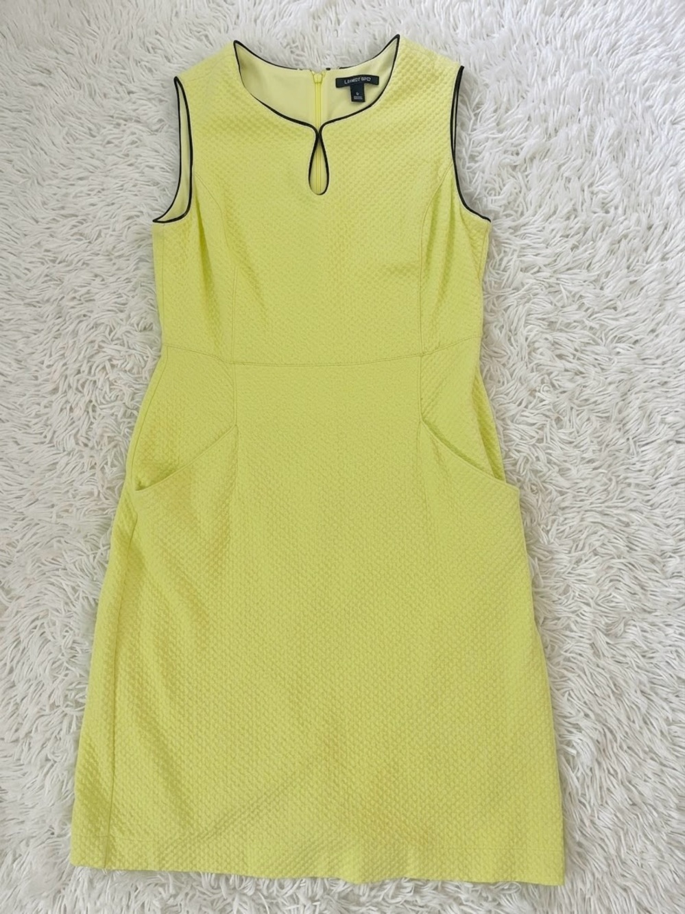 Lands’End womens lime green textured waffle sleeveless dress 6
